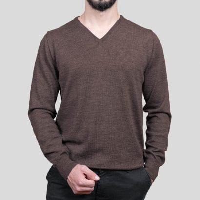 Parmar Tailors Crew Neck Brown Full View 2