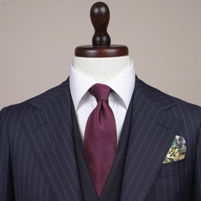 Parmar Tailors Tie Maroon with Dots Full view