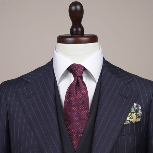 Parmar Tailors Tie Maroon with Dots Full view