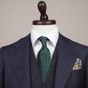 Parmar Tailors Tie Green Dots Full View 2